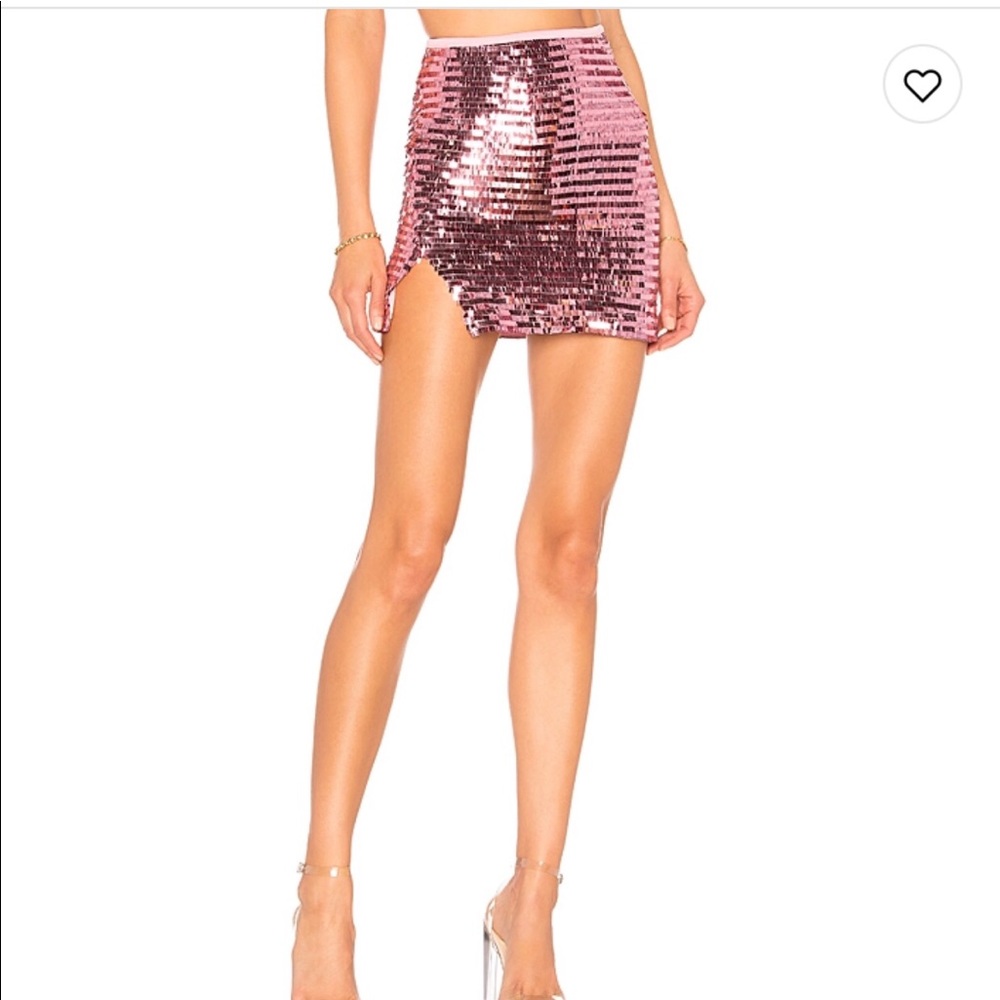 Pink sequin mini skirt